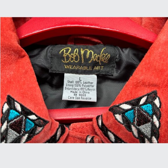 Bob Mackie Leather Southwest jacket LARGE - Picture 2 of 4